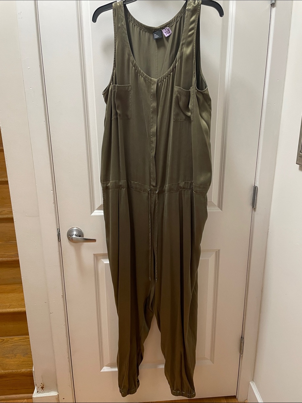Eileen Fisher “The Fisher Project” Olive Green Sleeveless Utility Jumpsuit